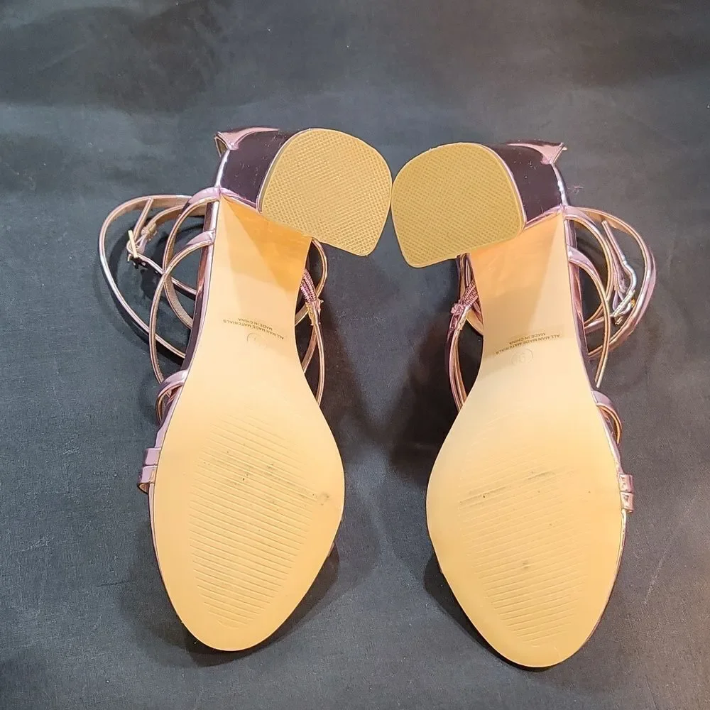BRAND NEW X2B METALLIC STRAPPY HIGH HEEL WOMEN'S SANDAL